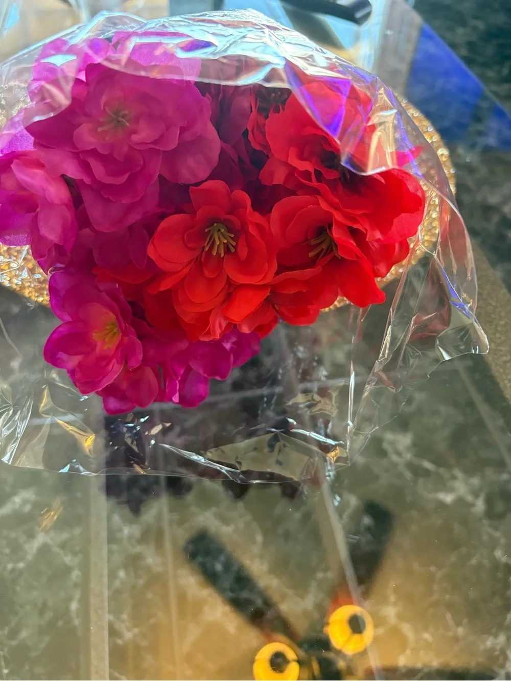 Pink and red NWT Artificial Hydrangea Bouquet for Party Decor
